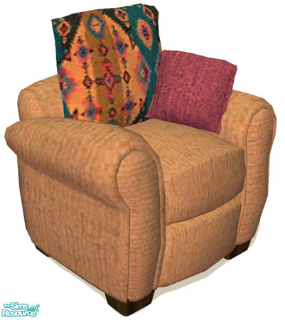 Sims 2 — Sierra Vista Easy Chair by dancingaphrodite — Bold geometric pattern in all the colors of a desert sunset