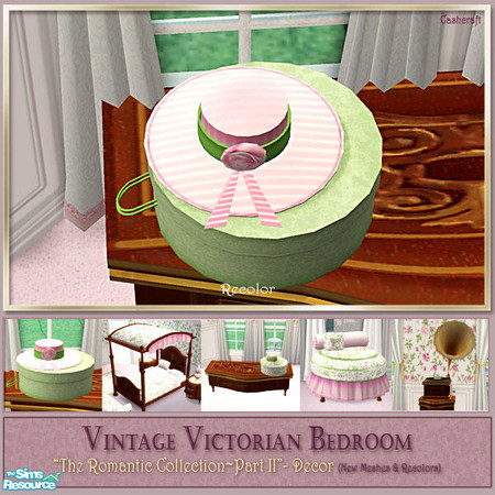 Sims 2 — Victorian Bedroom Decor - Hatbox Recol by Cashcraft — Decorative and furniture pieces for the Vintage Victorian