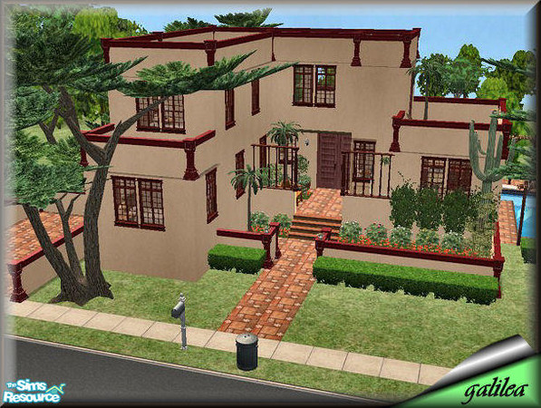 Sims 2 — Jacuinde Casa by galilea — Small home that has that feel of old Mexico. 2 bedrooms, 2 baths, pool, and driveway.