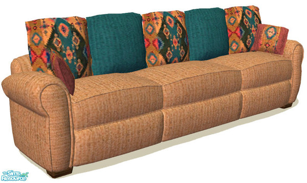 Sims 2 — Sierra Vista Sofa by dancingaphrodite — Bold geometric pattern in the colors of a desert sunset combine with