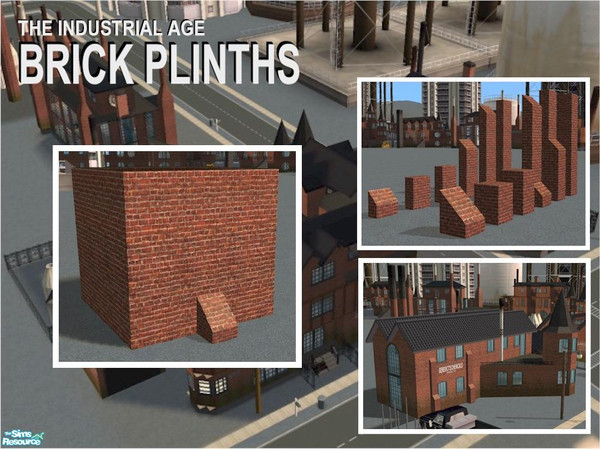 Sims 2 — Plinth Chamfer Top (double) by Cyclonesue — A double-depth brick plinth to add decorative touches to your