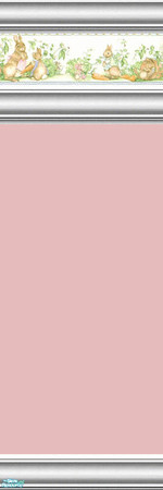 Sims 2 — Bunny Rabbit Nursery Wall Paint by dancbauer — A Peter Rabbit style border with crown molding for your baby