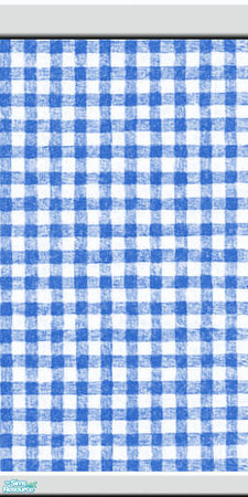 Sims 2 — Blue Gingham wall by Raveena — Part of the Gingham Galore set which includes gingham curtains, walls and floors.