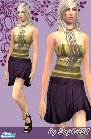 Sims 2 — SO_ElderCollection_001 - 5 by Sophel21 — whole outfit for elder female. comes with: Bandeau top, satin skirt,