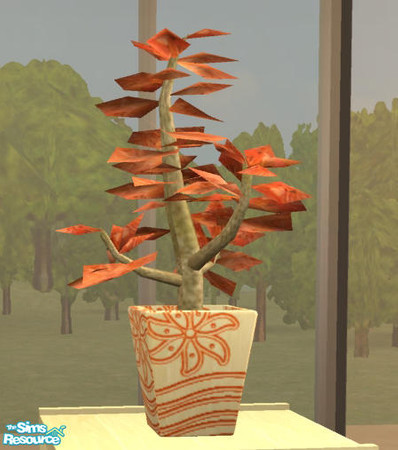 Sims 2 — Tangerine Dream Bedroom Plant by Cloisonne — Plant variation.