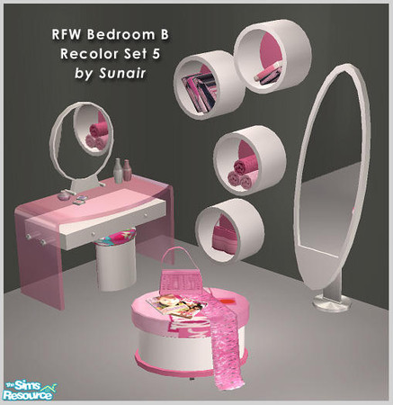 Sims 2 — RFW Bedroom B - Recolor set 5 by Sunair — RFW Bedroom B - Recolor set 5 (white)