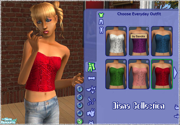Sims 2 — Diana Collection by camelia111 — 6 corsets for teens.