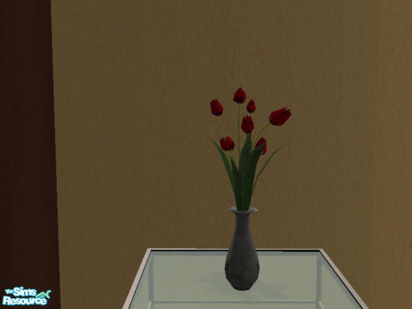 Sims 2 — Crimson Tulips with Black Marbe Vase by wimpy1968 — More colors for your floral workstation.