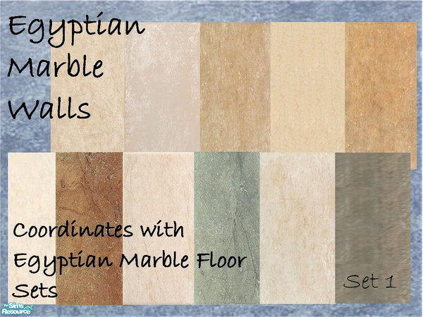 Sims 2 — Egyptian Marble Wall Set 1 by munchkin_brat — These walls coordinate with Egyptian Marble Floor Set 1