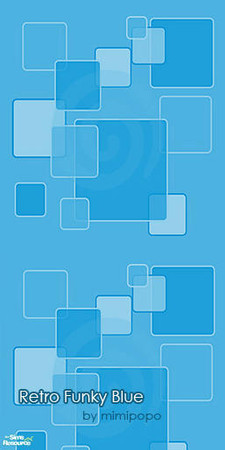 Sims 2 — Retro Funky Blue Wallpaper by mimipopo — Since my pink one was so popular *quote-unquote ;)* I decided to make