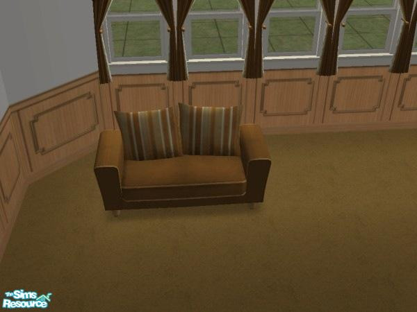 Sims 2 — Dark Orange Arizona Loveseat Recolour by abbieken888 — A dark orange recolour of shtinky00's arizona loveseat