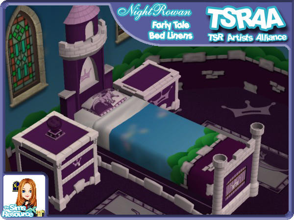 Sims 2 — Fairy Tale Bed Linens - Purple by NightRowan — Can't seem to find the perfect sheets to match your new Fairy