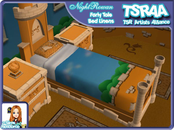 Sims 2 — Fairy Tale Bed Linens - Orange by NightRowan — Can't seem to find the perfect sheets to match your new Fairy