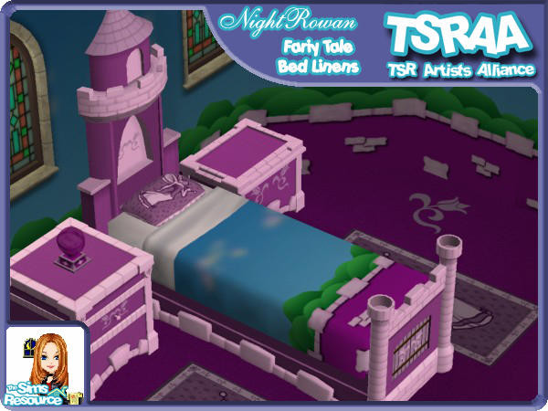 Sims 2 — Fairy Tale Bed Linens - Lilac by NightRowan — Can't seem to find the perfect sheets to match your new Fairy Tale