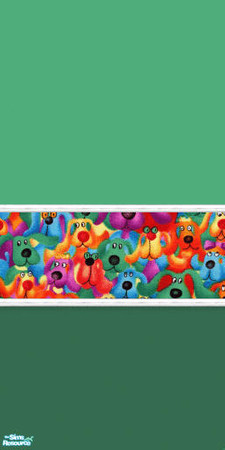 Sims 2 — Red's Colorful Pups Nursery Green Wall by red1060 — Red's Colorful Pups Nursery Green Wall