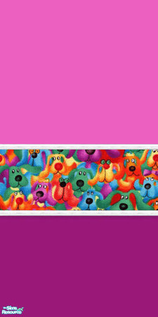 Sims 2 — Red's Colorful Pups Nursery Pink Wall by red1060 — Red's Colorful Pups Nursery Pink Wall