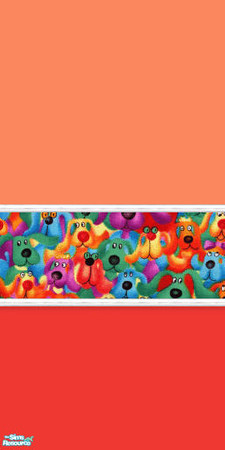 Sims 2 — Red's Colorful Pups Nursery Orange Wall by red1060 — Red's Colorful Pups Nursery Orange Wall