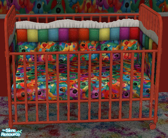 Sims 2 — Red's Colorful Pups Crib Frame by red1060 — Red's Colorful Pups Crib Frame