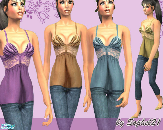 Sims 2 — SO_Collection_030 by Sophel21 — set of 4 whole outfits - 7/8 jeans - stiletto shoes - works also for Young