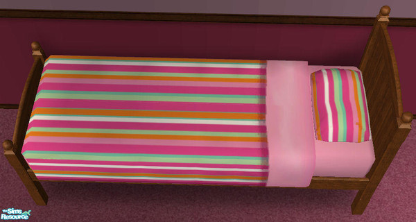 Sims 2 — Red's Striped Pink Bedding by red1060 — Red's Striped Pink Bedding