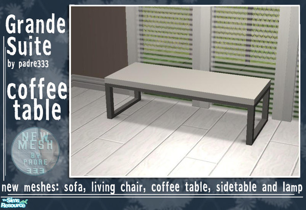 Sims 2 — Grande Suite Livingroom - Coffee table by Padre — With its clean, sleek, modern design, this table can just