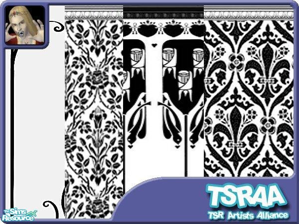 Sims 2 — Black and White Walls by c_literati — TSRAA