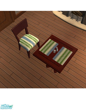 Sims 2 — Chair Cushion - Blue Green Stripes by agaliha5 — 