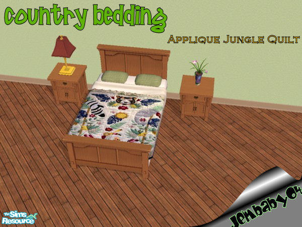 Sims 2 — Applique Jungle Quilt by jembaby04 — Every sim could use a little at-home comfort. With these old country