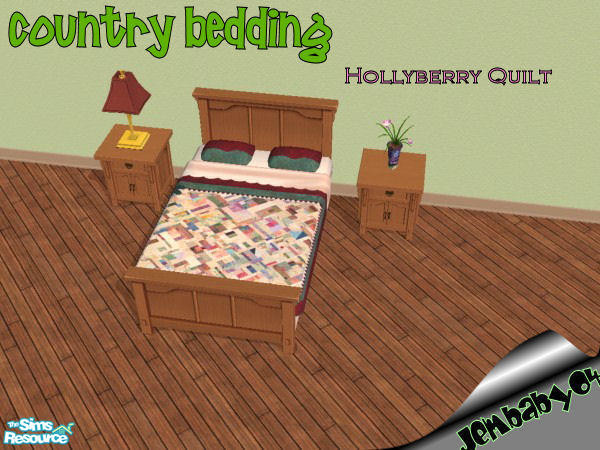Sims 2 — Hollyberry Quilt by jembaby04 — Every sim could use a little at-home comfort. With these old country bedding