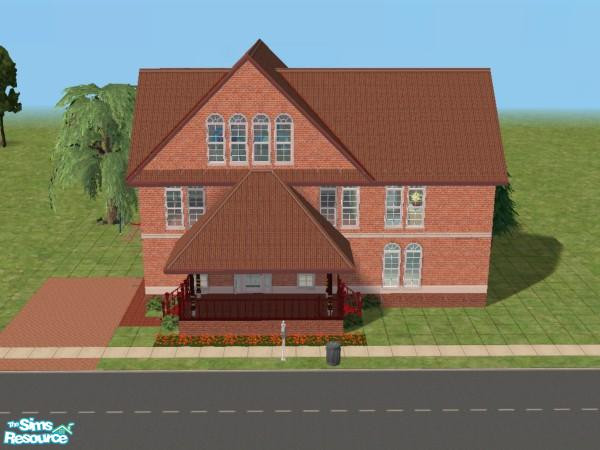 Sims 2 — 1002 Brickwall Road by pganzer — One of my latest creations. A two=story bricck house for a small, but growing,