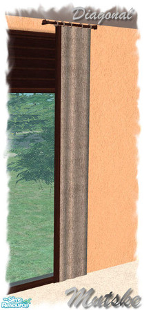 Sims 2 — Carmen Curtains - Long Right Diagonal by Mutske — Set of Curtains. Straight and diagonal. Suitable for large