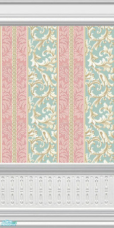 Sims 2 — nm Damask Stripe Teal by Henwen — ~TSRAA~
