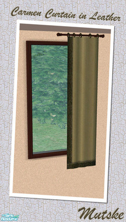 Sims 2 — Carmen Curtain in Leather - Short Right by Mutske — Recolor of my set Carmen Curtains. In green Leather.