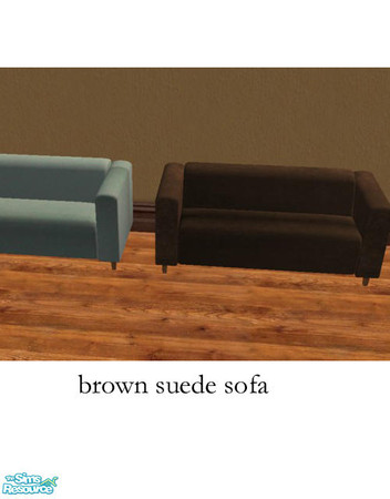 Sims 2 — Brown Suede Sofa by agaliha5 — 