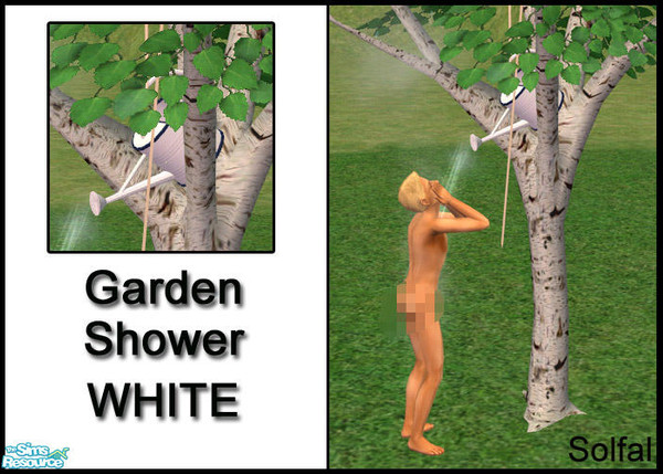 Sims 2 — Garden Shower White by solfal — Take a shower in the garden. 