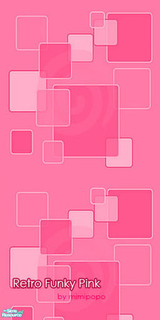 Sims 2 — Retro Funky Pink Paint by mimipopo — this is another retro-ish wallpaper, in pink this time, to add some spunk
