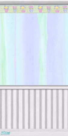 Sims 2 — Violet Green paper w/lime flower bord4 by pegasussims — Violet Green Wallpaper with Lime Flower Border around