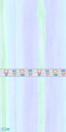 Sims 2 — Violet Green paper w/green flower bord2 by pegasussims — Violet Green Wallpaper with green Flower Border as a