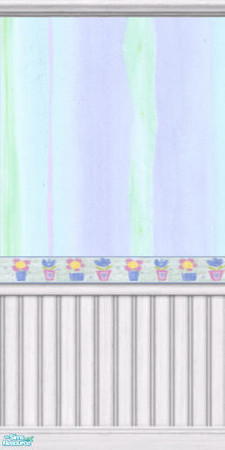Sims 2 — Violet Green paper w/green Flower Bord1 by pegasussims — Violet Green Wallpaper with green Flower Border matched