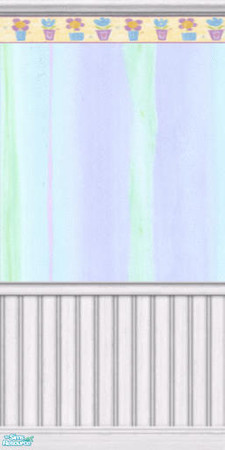 Sims 2 — Violet Green paper w/creme Flower Bord4 by pegasussims — Violet Green Wallpaper with Creme Flower Border around