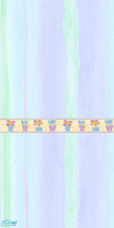 Sims 2 — Violet Green paper w/creme flower bord2 by pegasussims — Violet Green Wallpaper with Creme Flower Border as the