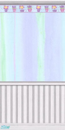 Sims 2 — Violet Green paper w/blue flower border4 by pegasussims — Violet Green Wallpaper with Blue Flower Border around