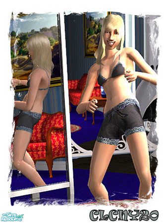 Sims 2 — Black Silver Outfit For YAF's by clcny20 — The black recolor of my silver trimmed outfit, for young adult