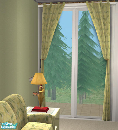 Sims 2 — Spring Garden Yellow Curtain by DOT — Spring Garden Yellow Curtain. Sims 2 by DOT of The Sims Resource.