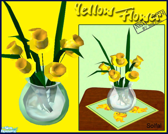 Sims 2 — Yellow Flowers by solfal — Download the uppdated meshfile