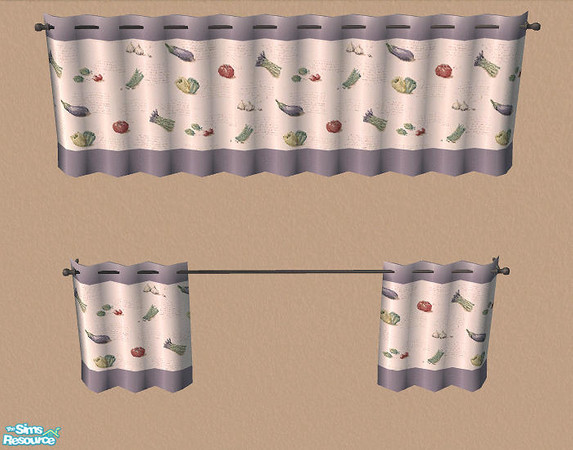 Sims 2 — Kitchen Curtains - Black Bar Recolor by Bitzybus — *Bar recolor* Mesh files needed.