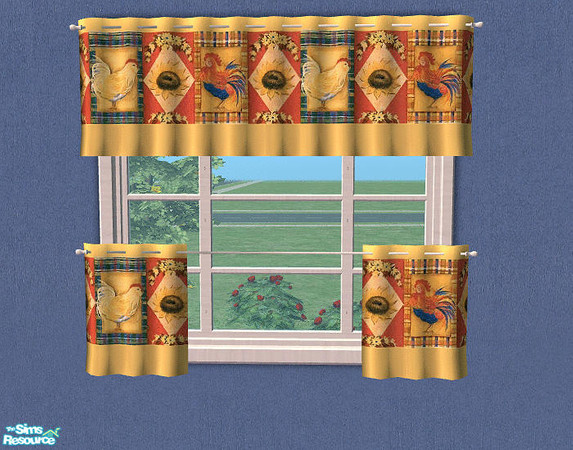 Sims 2 — Kitchen Curtains - Easter Recolor 10 by Bitzybus — *Curtain recolor* Mesh files needed.