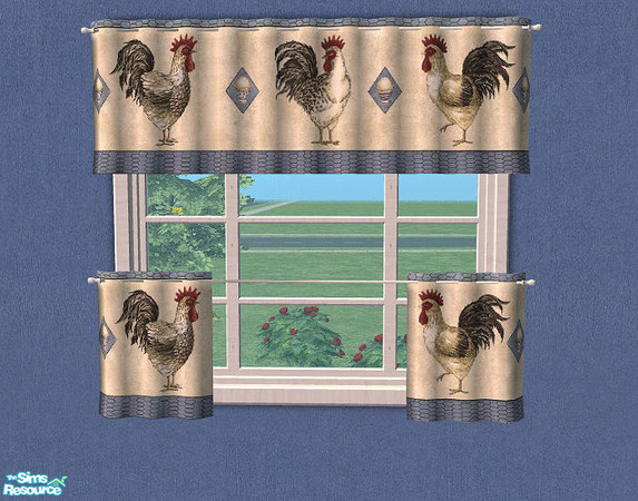 Sims 2 — Kitchen Curtains - Easter Recolor 6 by Bitzybus — *Curtain recolor* Mesh files needed.