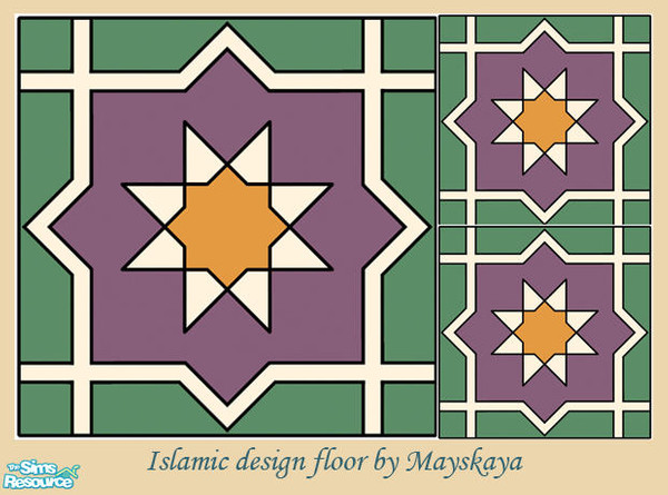 Sims 2 — Islamic design floor 6 (2x2) by mayskaya — Islamic pattern tiled floor for eastern design buildings. 2x2 size