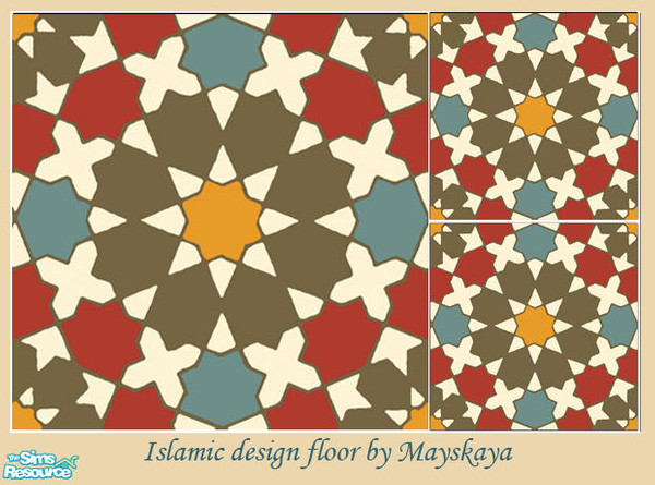 Sims 2 — Islamic design floor 4 by mayskaya — Islamic pattern tiled floor for eastern design buildings. 1x1 size
